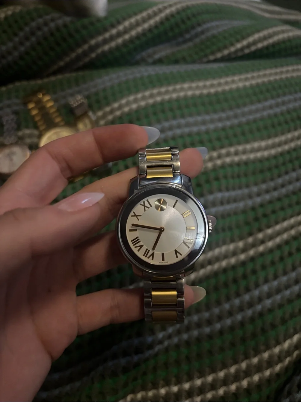 Movado Two-Tone Silver and Gold Round Dial Watch